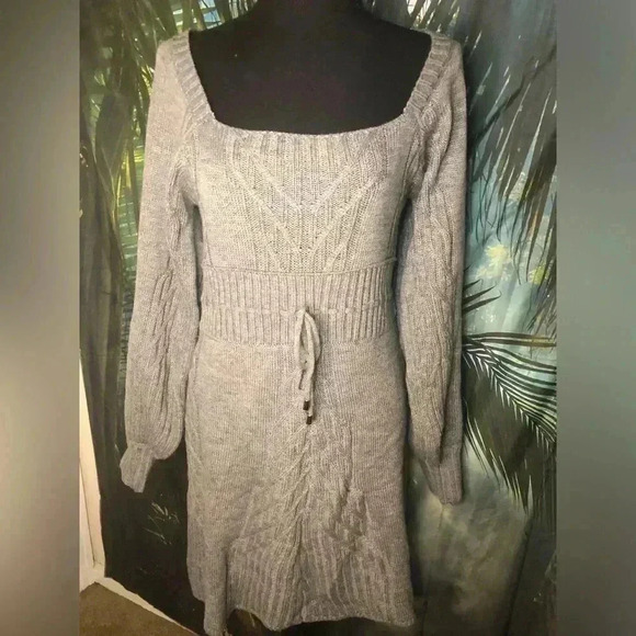 Grey Sweater Dress open back size small - Picture 3 of 16